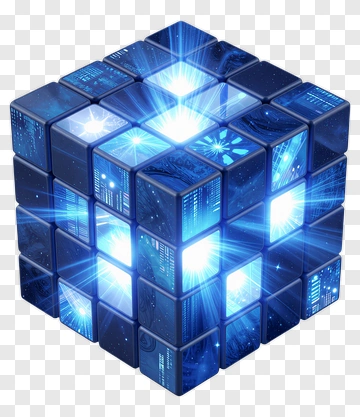 3D Rubik's Cube With Futuristic Design PNG