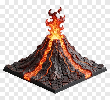 Volcano Erupting With Lava PNG