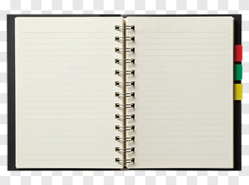 Open Notebook With Blank Pages And Colorful Tabs PNG