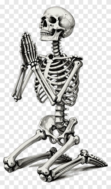 Praying Skeleton PNG