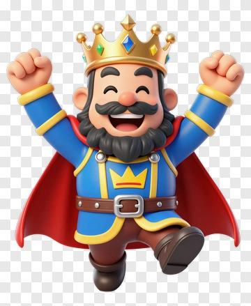 Cartoon King Celebrating With Joy PNG