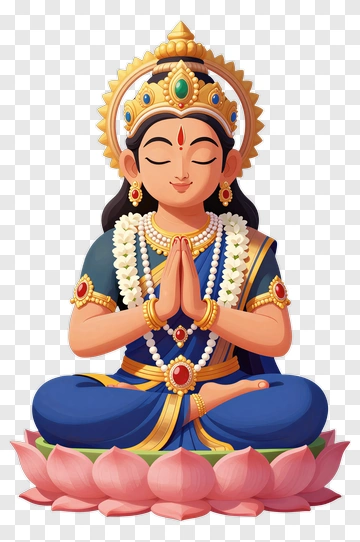 Meditating Woman On A Lotus Flower PNG