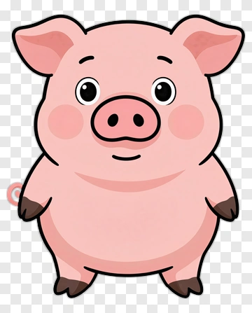 Cartoon Pig Character PNG