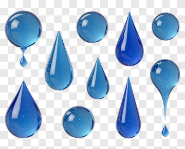 Blue Water Droplets Collection PNG