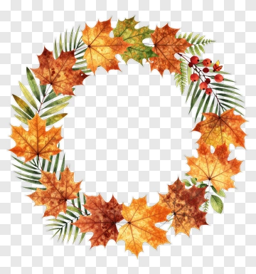 Autumn Leaf Wreath PNG