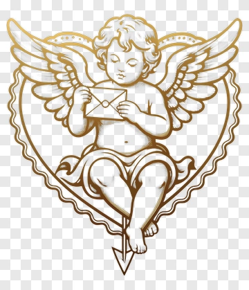 Cupid Holding A Love Letter PNG