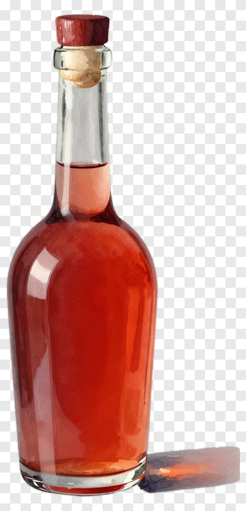 Glass Bottle Of Red Liquid PNG