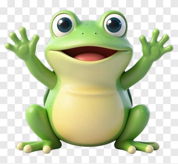 Cartoon Frog Smiling And Waving PNG