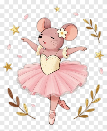 Ballet Mouse Dancing In A Pink Tutu PNG