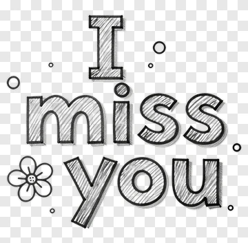 I Miss You Handwritten Text With Flower PNG