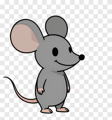 Cartoon Mouse Standing With A Smile PNG