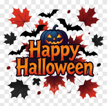 Happy Halloween Pumpkin And Bats PNG