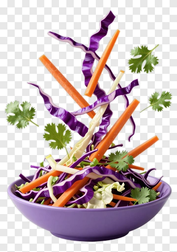 Colorful Salad In A Purple Bowl PNG