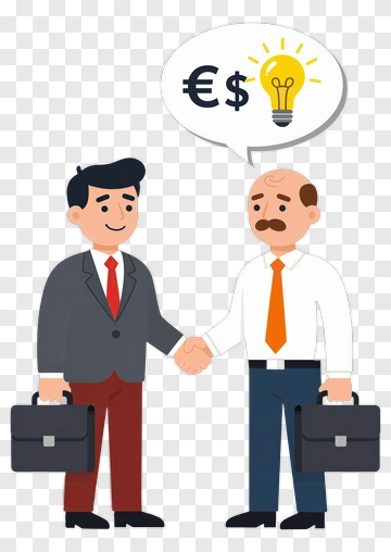 Businessmen Shaking Hands With Ideas PNG