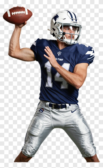 Football Player Throwing A Football PNG