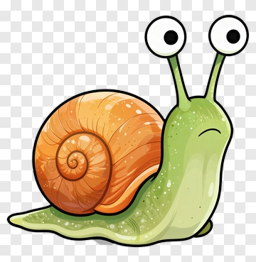 Cartoon Snail With A Colorful Shell PNG