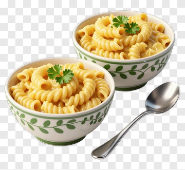 Bowls Of Pasta With Parsley PNG
