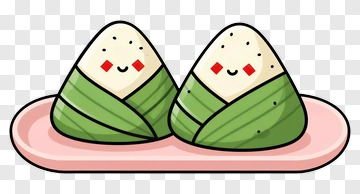 Cartoon Onigiri Characters On A Plate PNG