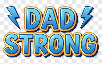 Dad Strong Text Design PNG