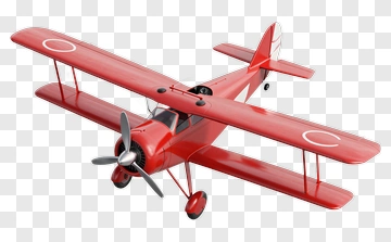 Red Biplane Model Aircraft PNG
