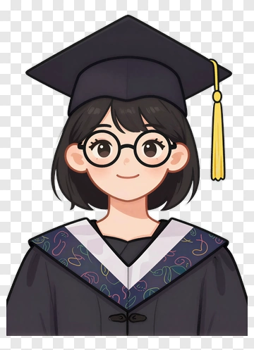 Cartoon Graduate Wearing Cap And Gown PNG