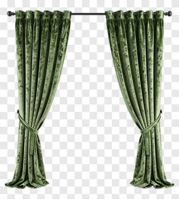 Green Velvet Curtains PNG