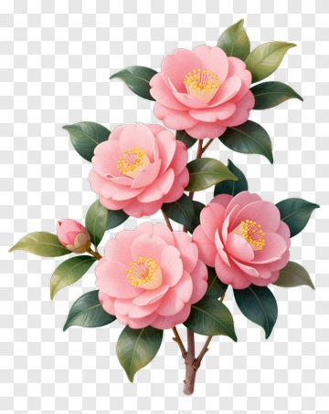 Pink Camellia Flowers PNG