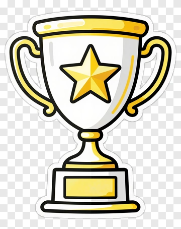 Gold Trophy With Star PNG