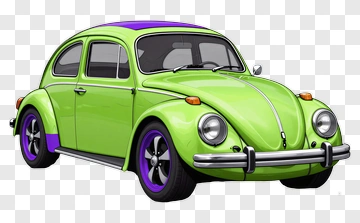Cartoon Green Beetle Car PNG