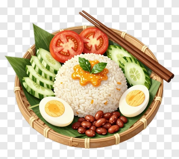 Rice Bowl With Vegetables And Eggs PNG