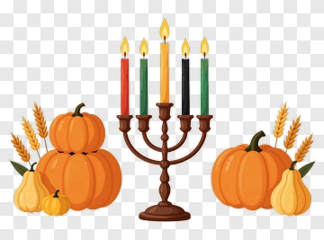 Halloween Pumpkin Display With Candles PNG