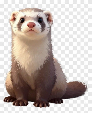 Cute Cartoon Ferret PNG