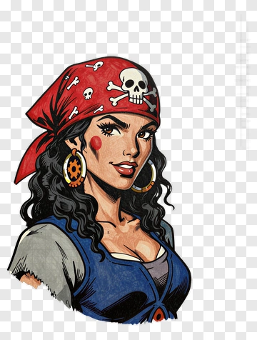 Cartoon Pirate Woman PNG