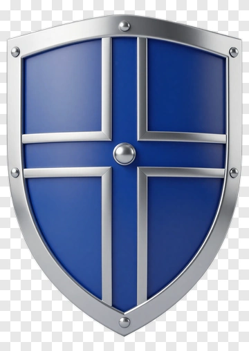 Blue Shield With Silver Trim PNG