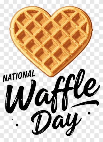 National Waffle Day Heart Waffle PNG
