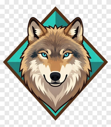 Cartoon Wolf Head Illustration PNG