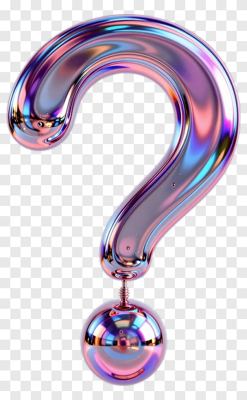 3D Metallic Question Mark PNG