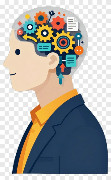 Businessman With Gears In Mind PNG
