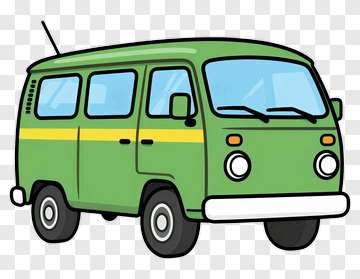 Cartoon Green Van PNG