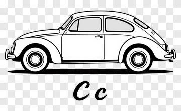 Cartoon Car With Letter C PNG
