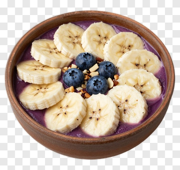 Acai Bowl With Banana And Blueberries PNG