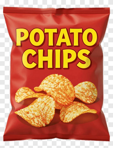 Potato Chips Snack Bag PNG