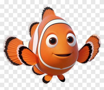 Cartoon Clownfish Swimming PNG