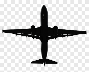 Silhouette Airplane From Above PNG