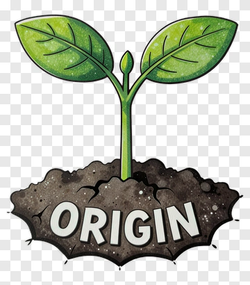 Plant Sprout With Origin Text PNG
