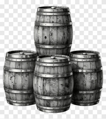 Stack Of Wooden Barrels PNG
