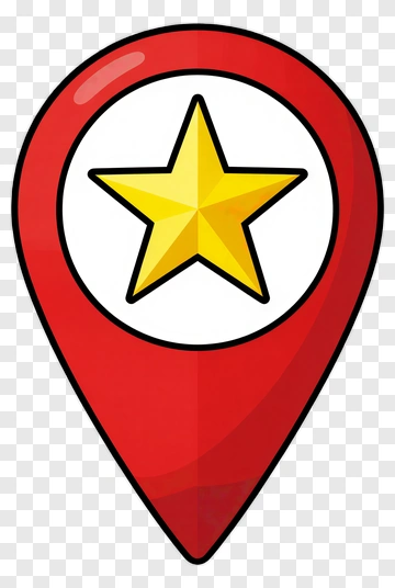 Red Location Pin With Yellow Star PNG