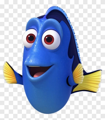 Cartoon Blue Fish Character PNG