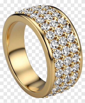 Gold Ring With Diamonds PNG