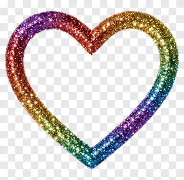 Colorful Glitter Heart Shape PNG